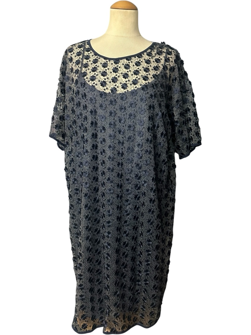 Michael Michael Kors Crochet Overlay Dress NWT Navy Size XL